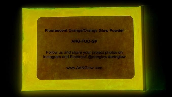 Glow in The Dark Pigment Powder - Neutral and Fluorescent Color for Art Painting, Fine Art, Nail Art Paint, and DIY Crafts - Long Lasting 10+ Color Options - Fluorescent Orange - (30 Grams/1 Ounce)