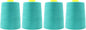 Mandala Crafts 4 Pack of Serger Threads Cones Spools - 20S/2 24000 Yards Polyester Aqua Threads for Sergers Machine and Overlock Quilting Sewing Machine