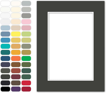 Poster Master Dark Gray Matboard – 4-Ply Acid-Free Picture Mat Board with 45° Beveled Cut, Made in USA, Custom Cut to Any Size, 1/16" Thickness for Framing & Displays
