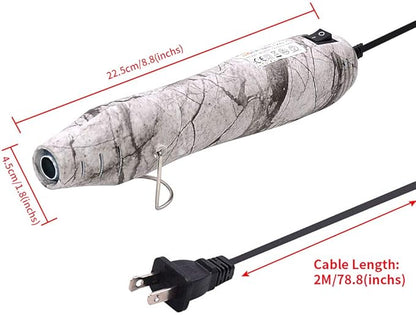 mofa Resin Heat gun,6.6ft Cable 300W Heat Gun for Crafts,Acrylic Paint Dryer Multi-Purpose Electric Heating Nozzle (Marble)