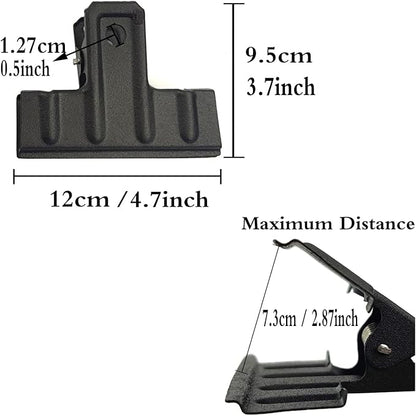 Locci Black Large Bull Clips, 10 Pack Extra Large Binder Clips 4.7 Inch (120 mm) for Home, Work, Art, Office and Kitchen