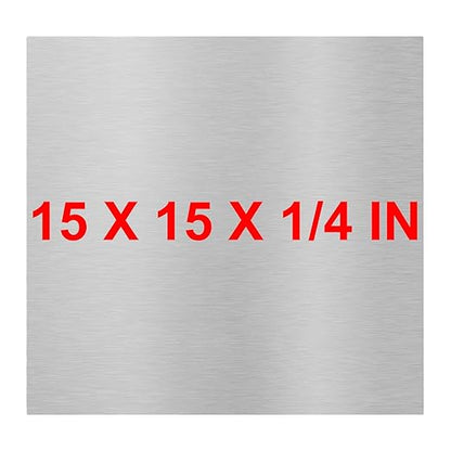 6061 T651 Aluminum Sheet Metal 15 x 15 x 1/4 Inch Flat Plain Aluminum Plate Covered with Protective Film, Heat Treatable Rectangle 6MM Aluminum Metal Plate for Industrial, Crafting