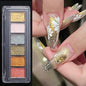 6 Colors Solid Metallic Nail Glitter Powder Set, Gold Foil Flakes for Resin, Holographic Chameleon Sparkly Gilding Flakes Kit for Gel Polish Nail Art Decorations…