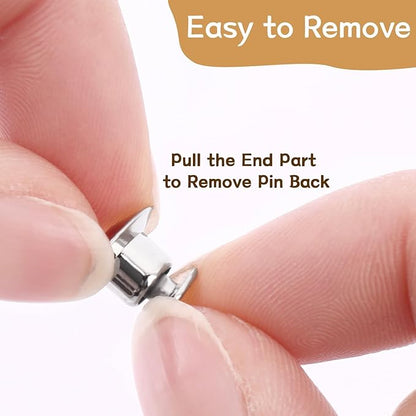 DECYOOL 200PCS Metal Locking Pin Backs, Pin Keepers Clasp Pin Backs Locking Buckles for Brooch DIY Crafts Badges Enamel Lapel Needles Pin Lock