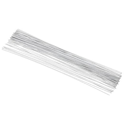 PATIKIL 18 Gauge 16" Floral Stem Wire, 100 Pcs Paper Wrapped Iron Artificial Flower Stem Accessories for DIY Bouquet Stem and Craft Decoration, White