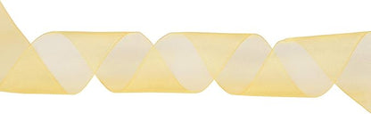 ITIsparkle 11/2" Inch Organza Ribbon 25 Yards-Roll Set for Gift Wrapping Cake Decoration Party Favor Hair Bow Baby Shower Decoration Floral Arrangement Craft Supplies Sheer Ribbon, Yellow Gold