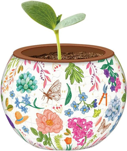 PieceRelax 3D Puzzle Planter 80 Pieces - Flower Pot - Little Garden, Home Decor Flower Pots for Indoor Cactus, Succulents Pots [K1116]