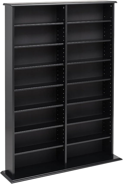 Prepac 2 Column Display Cabinet Media Storage, 38.75" Wide, Black