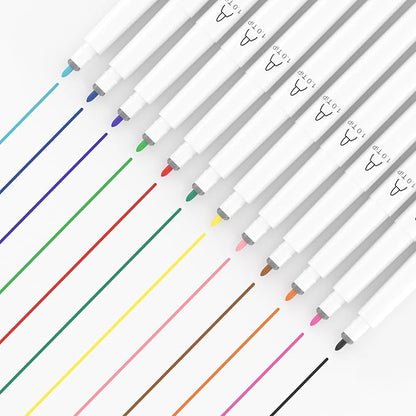 REALIKE Acrylic Paint Markers for Cricut Maker 3/Maker/Explore 3/Air 2/Air, Multicolor Acrylic Paint Pens for Rocks,Fabric, Paper, Wood, Canvas, Glass, Ceramic (1.0 Tip)