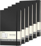 Comix 6 Pack Lined Journal Notebooks for Work, 240 Pages, 5.5"x8.3", Black, Hardcover, A5 Medium College Ruled, Journaling Notebooks for Notes-taking, Fits for Office School Home