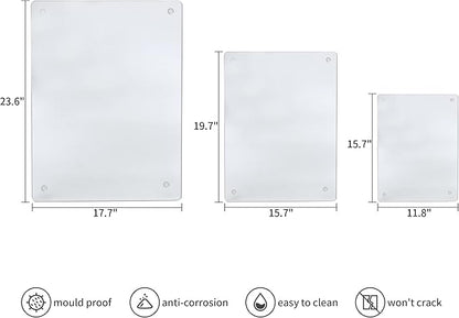 Murrey Home Glass Cutting Board for Kitchen Counter, Tempered Glass Chopping Boards Dishwasher Safe, Small Clear Countertop Tray, Scratch Resistant, Heat Resistant, Non Toxic, Frosted, 20"x16"