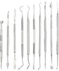 TOVOT 10PCS Stainless Steel Clay Sculpting Tools Metal Sculpting Tools Double-Side Clay Modeling Tools Wax Carving Tools (Silver-2)