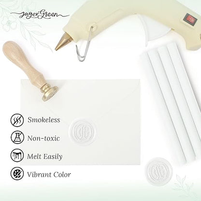 Glue Gun Wax Seal Sticks, 8 Pcs White Sealing Wax Sticks for Wedding Invitation Envelopes, Antique Stamp Seals, Letter Sealer, Scrapbook Supplies, Christmas Cards, Gifts Wrapping