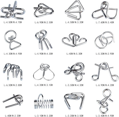 Brain Teaser Puzzle Wooden Threading Rope Loop Puzzle Luban Lock Brain Teaser Game Adult Kids Toy Puzzles for Adults (16)