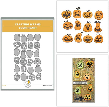 Halloween Clear Silicone stampReusable Stamp with Pumpkins, Skulls, Bats, Santa Claus, and Holiday Designs. Used for Making Cards, scrapbooks, and DIY templates (Halloween Pumpkin face)