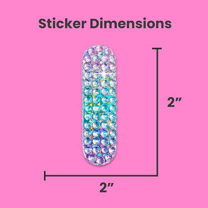 StickerBeans® Rhinestone Alphabet Letter Sticker I - Unique Sparkly Design 2” x 2” Cut-to-Shape Adhesive - Personalization, Collecting, Gifting, Scrapbooking, Decorating Laptops, Phone Cases, All Ages