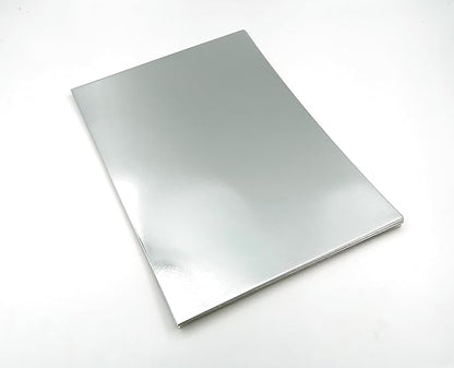 TGXRZX Metallic Silver Cardstock Paper,Size 8 "x 11" (250gsm), 15PCS,Mirror Finish Gold Foil Board for Crafting, Invitations, and Decorations,Die Cut and Plotter,Card Making (Bright silver)