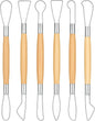 6Pcs Double-Sided Clay Sculpting Tools Clay Sculpting Tools Clays Wire Loop Sculpture Set Wooden Handle Ribbon Clays Tool Pottery Trimming Tool for Ceramic Wax Carving Ceramic Modeling