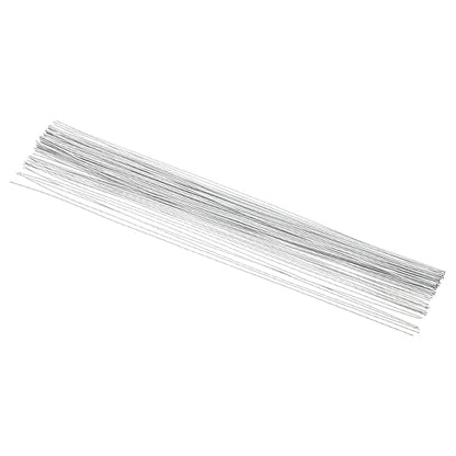 PATIKIL 20 Gauge 16" Floral Stem Wire, 100 Pcs Paper Wrapped Iron Artificial Flower Stem Accessories for DIY Bouquet Stem and Craft Decoration, White