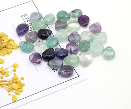 LE SKY 50 Pcs Natural Stone Beads Waterdrop Shape Healing Chakra Polished Assorted Crystal Quartz Agate Stone Charms for Jewelry Making Necklace Bracelet