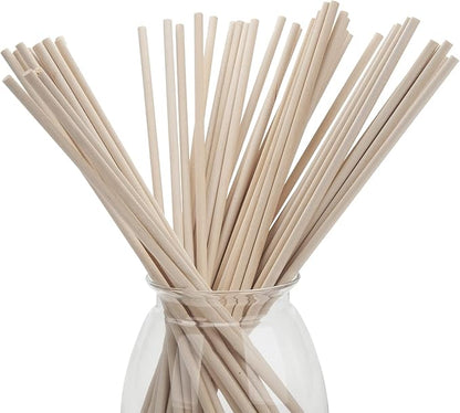 Wood Dowels Wooden Dowel Rods 1/4 x 12, 50 PCS Wooden Sticks for Crafts, Macrame Dowels, Unfinished Small Wood Sticks for Crafting, Lollipops and Tiered Cake, Photo Booth Props, Wedding Ribbon Wands