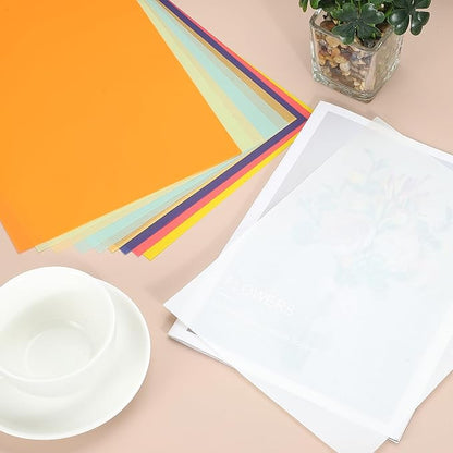 PATIKIL 30 Sheets Vellum Paper 4.25x5.5, Vellum Paper Printable Translucent Paper 100GSM Colored for Invitations Laser Inkjet Printing Card Making Crafting Wedding Tracing, Multicolor