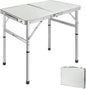 VILLEY Folding Camping Table, 2ft Small Portable Lightweight Outdoor Table with Aluminum Adjustable Legs for Travel Picnic Cooking Beach