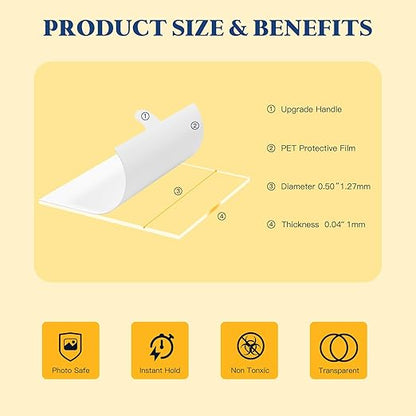 0.5'' Double Sided Adhesive Dots, 75Pcs Clear Adhesive Mounting Putty, Waterproof No Residue Adhesive Putty, Sticky Putty for Wall Hanging, Crafts, Posters Festival Decoration Museum
