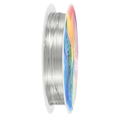 0.3 mm/28 Gauge Copper Wire for Jewelry Making, 49.2FT Copper Beading Craft Wire for Jewelry/Weaving/DIY Crafting/Planting, Color-Retaining [15M, Bright Silver]