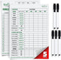 SWOOC Games® - 5 Big Premium Laminated Yardzee & Farkle Score Cards (11.5in x 8in) with Rules - Large Reusable Dry Erase Pads for Giant Outdoor Dice