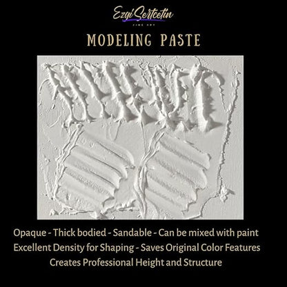 Premium Modeling Paste | Molding Paste | 8 oz | Lightweight Product | Ideal for Artwork and DIY | Perfect Density | by Ezgi Sertcetin
