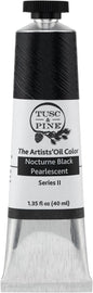 Tusc & Pine Artist Oil Paint - Nocturne Black Pearlescent, 40 ml, Non-Yellowing, Rich & Creamy Consistency, Maximum Pigment Load, Small Batch Milled Oil Paints Made in the USA for Professional Artists