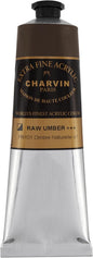 Charvin Extra Fine Professional Acrylic Paint - Raw Umber, 150ml Tube, Triple-Milled, Lightfast Pigments, Open Stock Artist Acrylic Paints in Nature-Inspired Hues