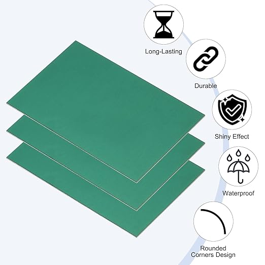 PATIKIL 2.1x3.3 Inch Anodized Aluminum Sheet Metal, 20Pcs Laser Plates Engraving Blanks 0.5MM Thin Rectangle for Crafting DIY House Laser Engraving, Green