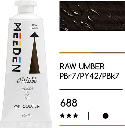 MEEDEN Artist Grade Oil Paint: Raw Umber - 60ml/2oz Tube - Professional Art Paints for Canvas Painting