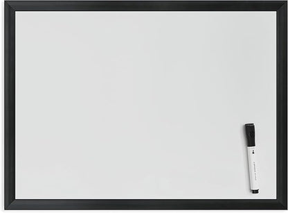 U Brands Magnetic Dry Erase Board White Board, 24" x 18" Inches, Black Wood Frame (307U00-01)