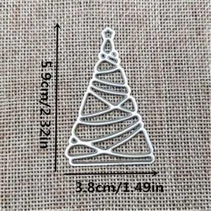 Lapoo Festivals Metal Cutting Die for Scrapbooking - Durable, Cut Stencils for DIY Scrapbook Photo Album Decorative Paper Card, Card Making Supplies, Embossing (Decorated Tree Christmas 2.3 x 1.5 in)