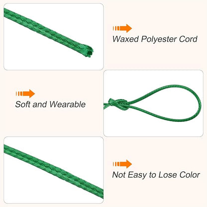 MECCANIXITY Waxed Cord 1.2mm Waxed Polyester Cord 175 Yard Wax String for Bracelet Making,Necklaces, Beading,Jewelry Making and DIY Crafts(Dark Green)