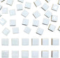 50 Pieces White Mosaic Tiles for Crafts 1" Ceramic Tiles Assorted Colors Square Ceramic Mosaic Project Supplies for Photo Frame Mosaic Stepping Stones Bath Old Pool Furniture Decor