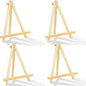 4Pack 9 Inch Pine Wood Easels, Easel Stand for Painting Canvases, Art, and Crafts, Tripod, Painting Party Easel, Kids Student Tabletop Easels for Painting, Portable Canvas Photo Picture Sign Holder