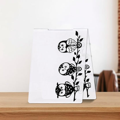 Threetols 3-D Textured Impressions Embossing Folder, Owl Background Embossing Folder for Card Making, Fall Branch Frame DIY Plastic Scrapbooking Photo Album Card Paper DIY Craft Decor Template Mold