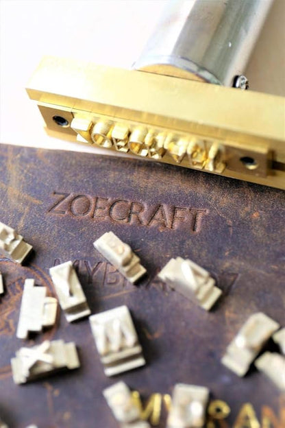 26 Interchangeable Alphabet & Number Mold Set with T-Slot Holder | Custom Brass Engraving Tools for Leather, Wood, Hot Foil Machines | DIY Symbol Dies, Stamping Imprint Templates (Set B)