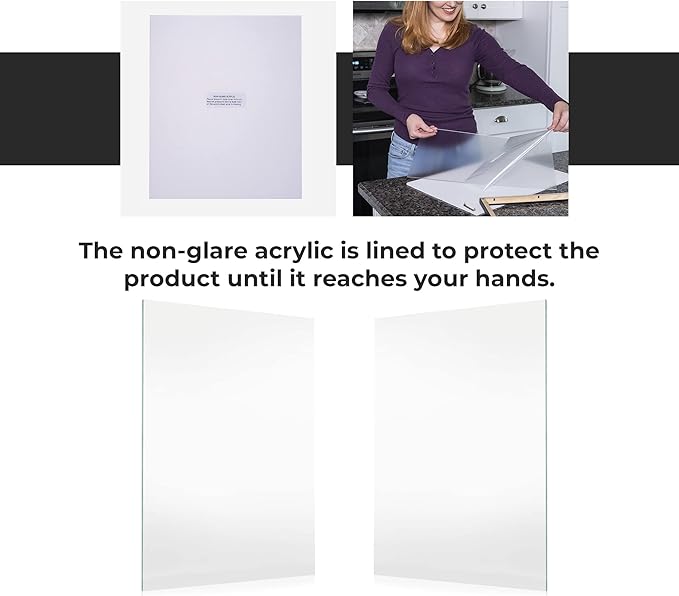 Non-Glare Acrylic Replacement for 14.5x20.5 Picture Frame, Replacement Plexiglass for 14.5x20.5 Photo Frame, UV-Resistant Non-Glare Acrylic Cover Sheet