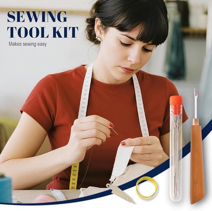 31PCS Sewing Tool Set, 2026 New Big Eye Steel Sewing Needles Kit, Stainless Steel Needles for Hand Sewing Kit, Portable DIY Hand Made Craft Set for Handcraft Lovers (31 Pcs)