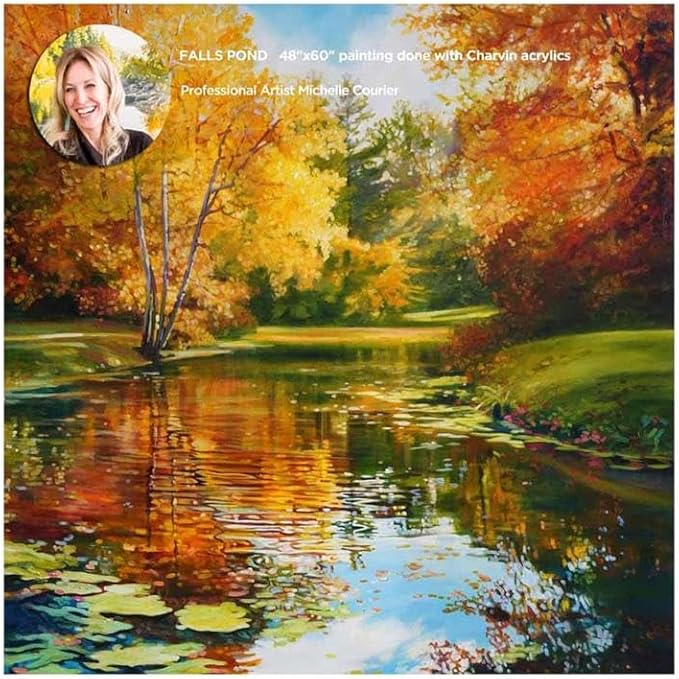 Charvin Extra Fine Professional Acrylic Paint - Cadmium Yellow Deep Hue, 60ml Tube, Triple-Milled, Lightfast Pigments, Open Stock Artist Acrylic Paints in Nature-Inspired Hues