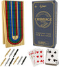 Regal Games Cribbage Board Game Set w/Storage - Fun Table Game with Wooden Board for Adults & Kids - 9 Metal Pegs, Deck of Playing Cards & 2-4 Player Games - Ideal for Game Night, Travel (Ages 8+)
