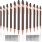 12 PCS 2 in 1 Stylus Ballpoint Pen with Stylus Tip, 1.0 mm Black Ink Metal Pen Stylus Pen for Touch Screens (Rose Gold & Gray)