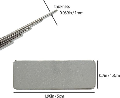 StayMax 304 Stainless Steel Engraving Blank Tags Rectangle Stamping Blanks Without Holes 1.96inch*0.7inch 25 Pack