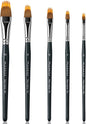 5pcs Dual-Layer Grainer Brush Set- Fuumuui Professional Synthetic Filbert Comb Brushes for Unique Texture Painting Perfect for Artists Acrylic, Watercolor and Oil
