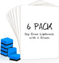 Dry Erase LapBoards, PANDRI 6 Pack Double Sided 12.5 x 9 Inch Whiteboards with 6 Erasers, Dry Erase Boards for Office Students Classroom Teacher Supplies